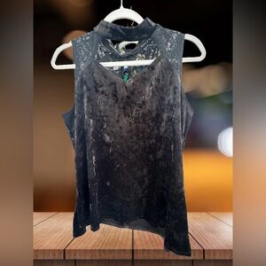 Chic Black Velvet Women's Blouse
